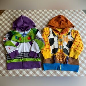 Disney Toy Story Buzz & Woody Character Hooded Zip Jacket Bundle